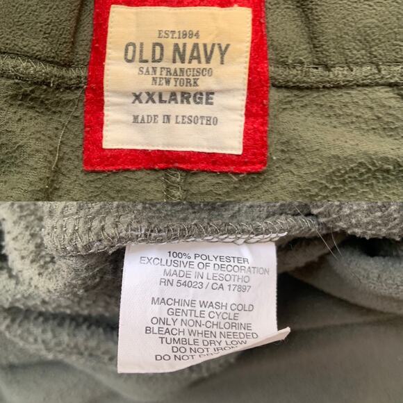 Old Navy Olive Green Fleece Drawstring Straight Leg Sweat Pants Men's XXL - Picture 8 of 8